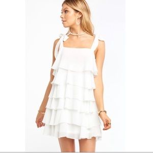 Show Me Your Mumu Rowen Ruffle White Dress